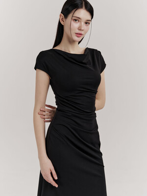 Amber Drap One-piece (Black)