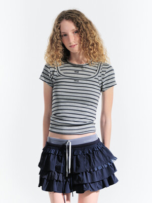 25HS JULIAN STRIPE T-SHIRT (MELANGE GREY)