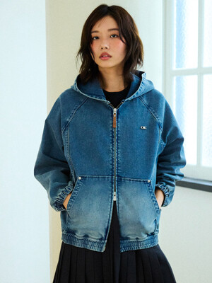 헤리티지 데님 후드 집업 [BLUE]