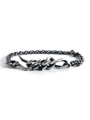 SILVER LINKS CHAIN LOCKING BRACELET