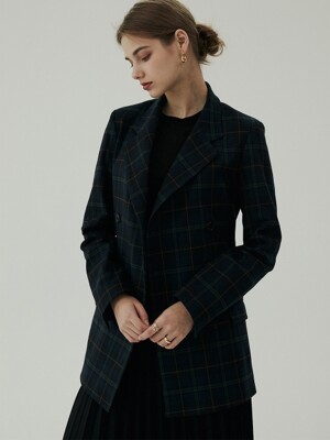 Marianne double jacket navy checked