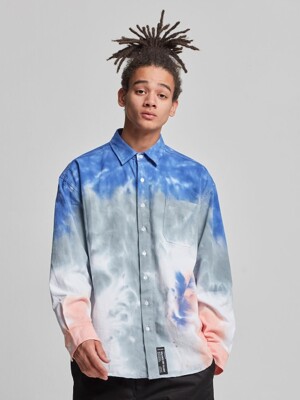 Color Spread Out Tie Dye Shirt - Gray
