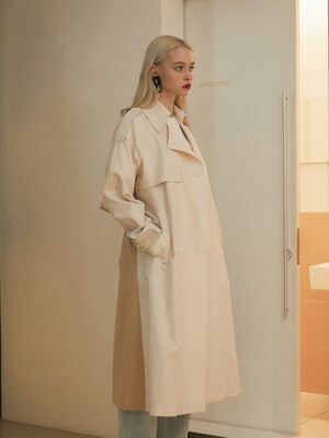 BACK CUTTING TRENCH COAT_BEIGE