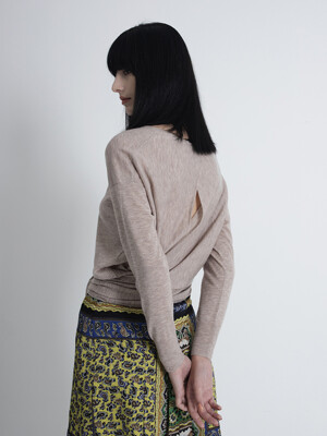 BACK TIE WRAP PULLOVER KNIT in 2 COLORS [U0F0K301]