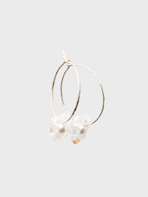 Single Summer Flower Hoop Earrings _ Pearl