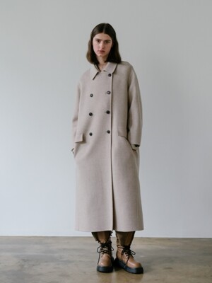 Double Breasted Classic Wool Coat_Beige