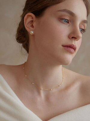 Mini Swarovski Pearl Necklace Choker _ 925silver