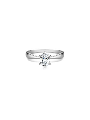 Solitaire oval ring(white gold)