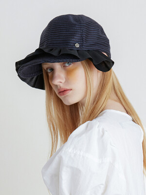 Pleats Cap - Navy