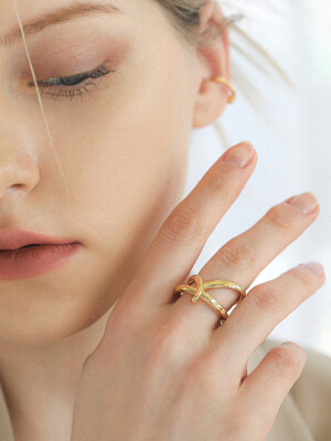 wave double ring R033