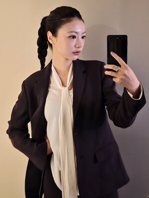 [Drama Signature] Tie-Collar Silky Blouse_6color