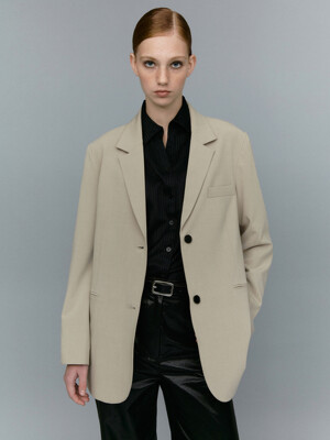 SINGLE TAILORED JACKET (BEIGE)