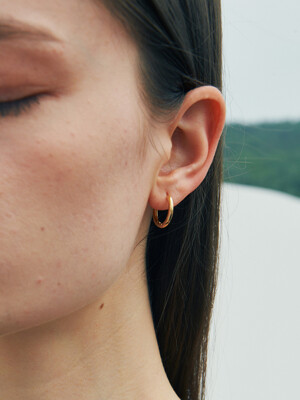 [925 silver] Deux.silver.131 / basic earring (gold ver.)(2 size)