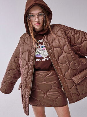 FOUR BEAUTY QUILTING JACKET_BROWN