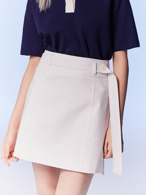 Belted Mini Skirt  White (KE3327M081)