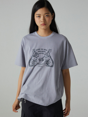 RABBIT CREW NECK T (래빗 크루 넥 티) - GREY