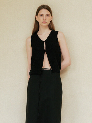 cotton knit vest (black)