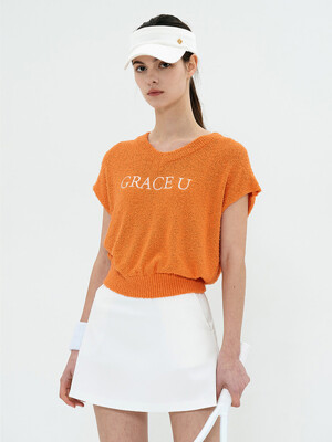 Poppy Knit Vest (Orange)