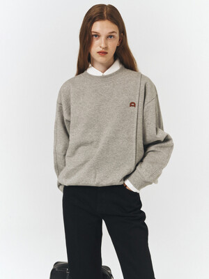 UNISEX DUNST LOGO CREASE SWEATSHIRT MELANGE GREY_UDTS3C103G2