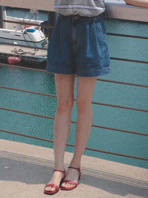 USA two tuck short denim[3color]