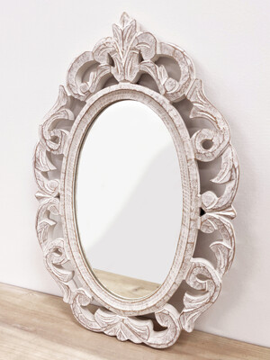 Fantine Oval S_Wooden Carved Wall Mirror