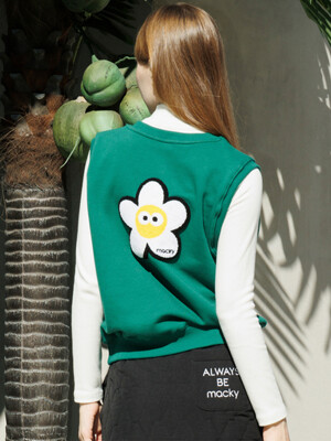 daisy sweat vest green