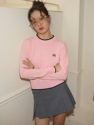 Logo Basic Knit_ Pink