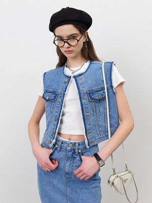 24 Spring_ Blue Washing Denim Vest