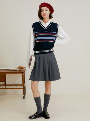 LS_Pleated high waist mini skirt