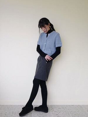 moui Heart knit cardigan (S/BLUE)