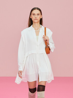 [단독]Placket shirt Dress _ Off white