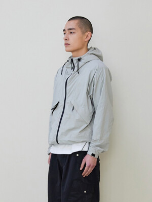 Slit Windbreaker Jacket (Gray)