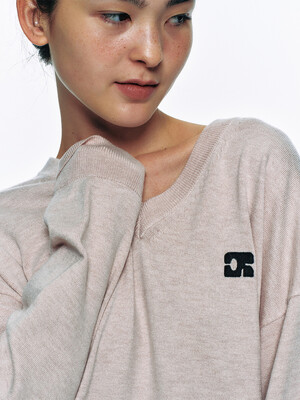 CENTAUR OVERSIZE V-NECK KNIT_PINK