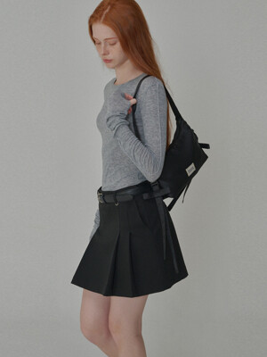 Classic Pleated Mini Skirt_Black