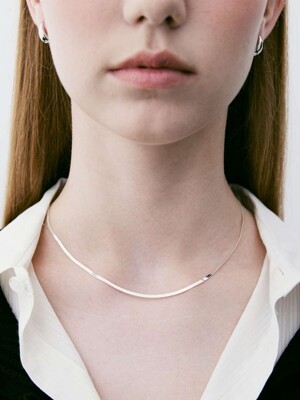 [silver925]gloss snake chain necklace