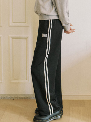 Lace Label Track Pants - Black