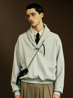 panel pocket shawl collar mtm grey