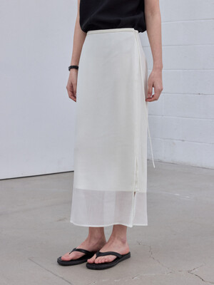Sheer Layering Skirt_Cream