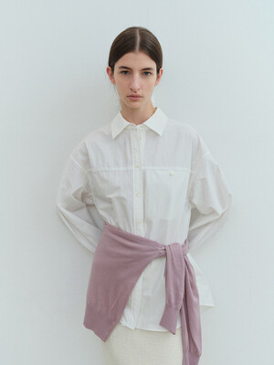TVS OVERFIT HIDDEN POCKET SHIRT_WHITE