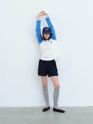 Frill Short Pants-Navy