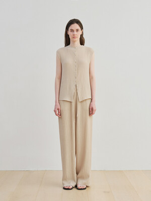 wrinkle blouse (beige)