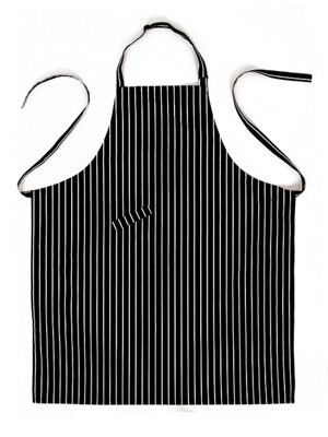 stripe chest apron (Black) #AA1410