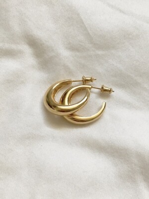 Chunky circle gold earring small