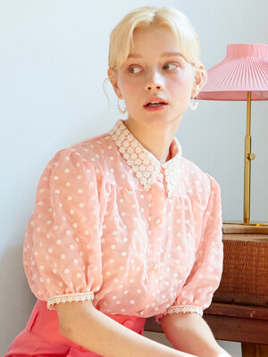 AMR1053 snowflake blouse (pink)