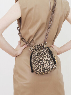 denim leopard lucky bag