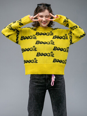 Yellow ‘BOOGIE’ Jacquard Pullover Knit