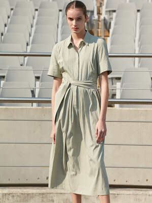 BELTED LONG SHIRT DRESS_Mint [U1M0O608/38]