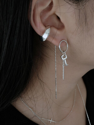 Oval key earring