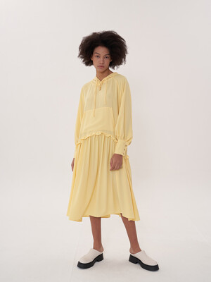 hooded maxi dress_yellow