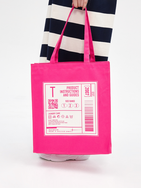 에코/캔버스백 - 티리버럴 (T-liberal) - ESSENTIAL T-PRINT CANVAS BAG (PINK) ZACS3-UBS010_230